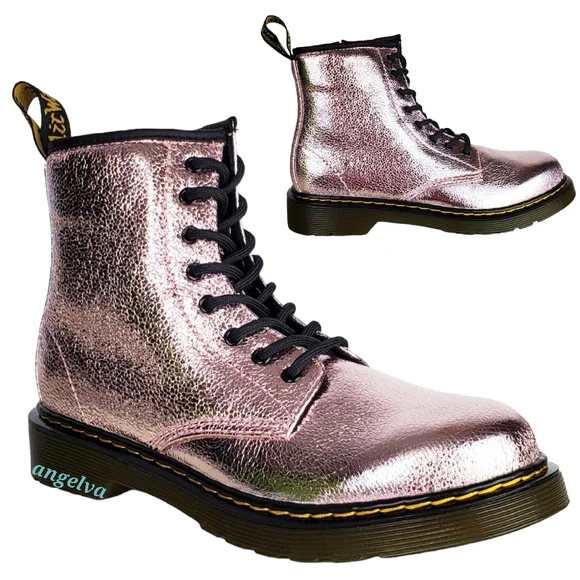 Martens Shoes New Dr Martens 46 J Girls Crinkle Metallic
